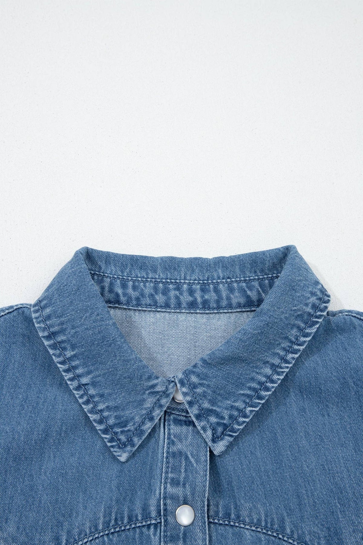 DENIM RUFFLE TOP
