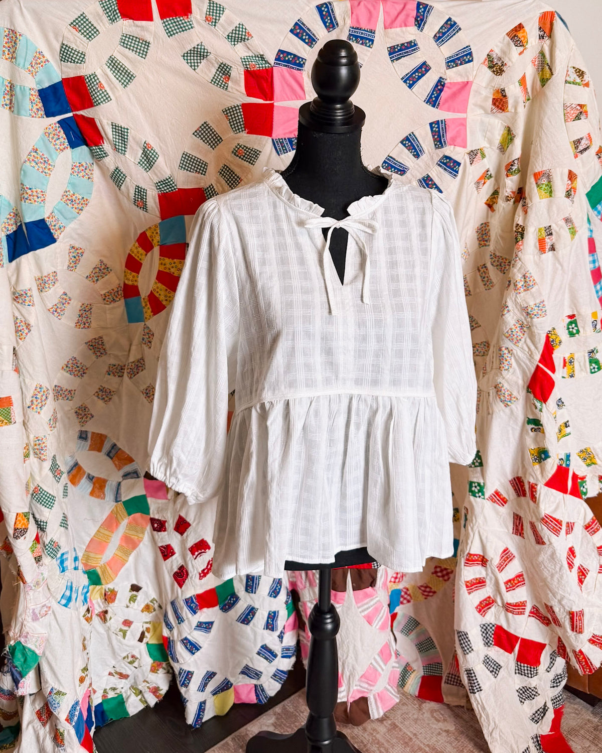 Avery White Grid Top