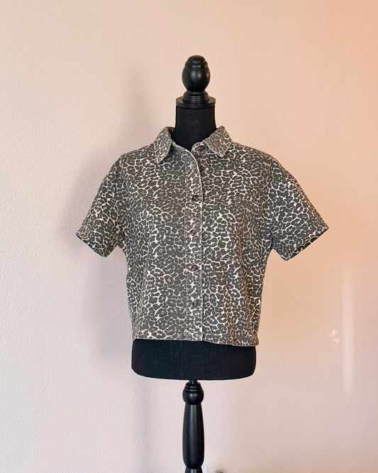 Leopard Denim Top