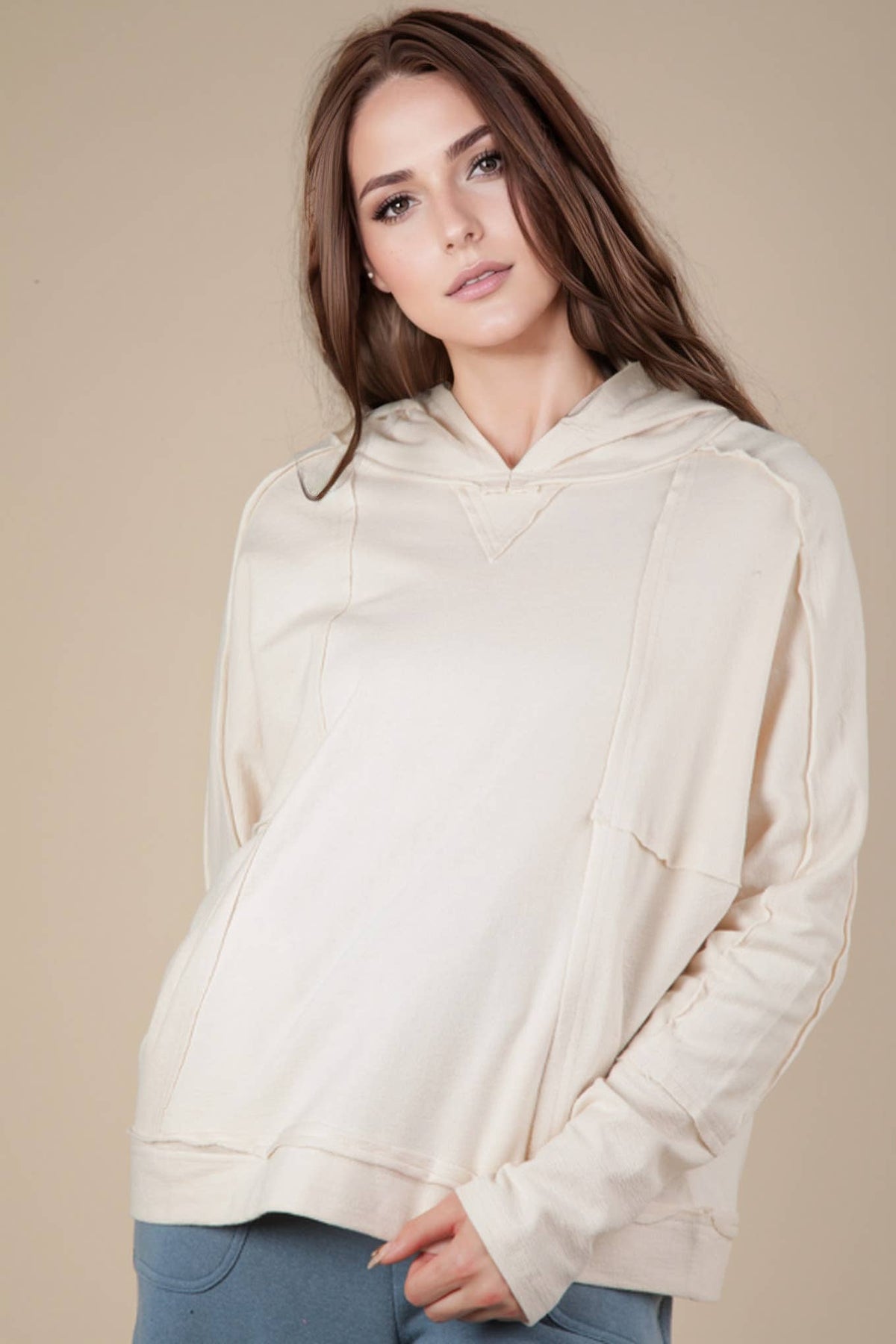 KENZIE CREAM KNIT HOODIE