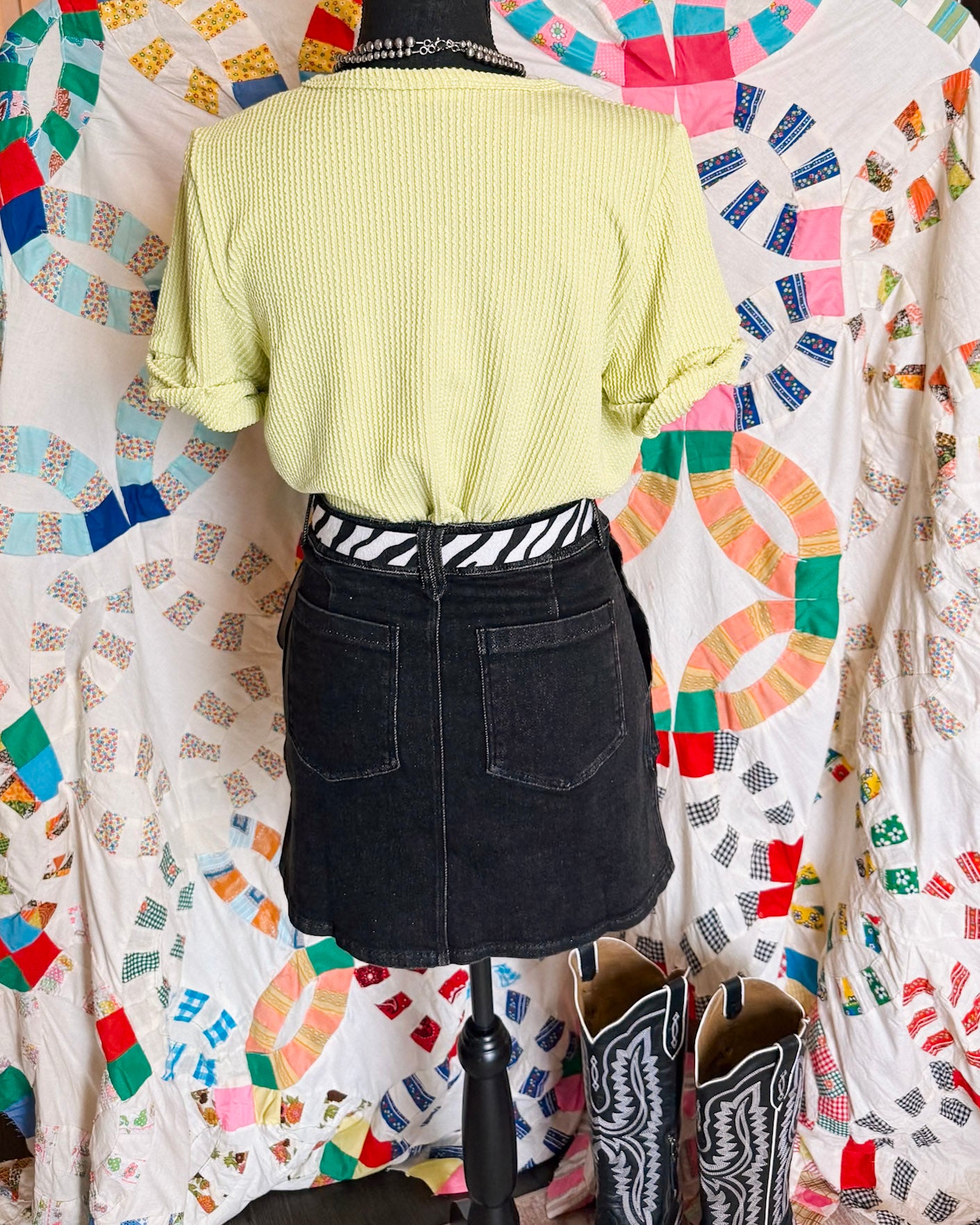 Banks Black Denim Skirt