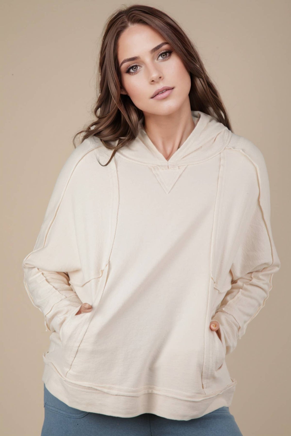 KENZIE CREAM KNIT HOODIE