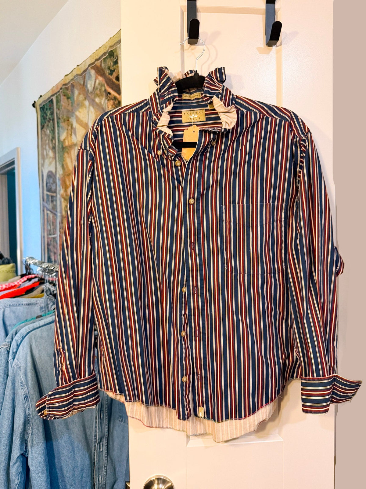 NAVY MAROON STRIPE NATURAL ISSUE REVIVAL