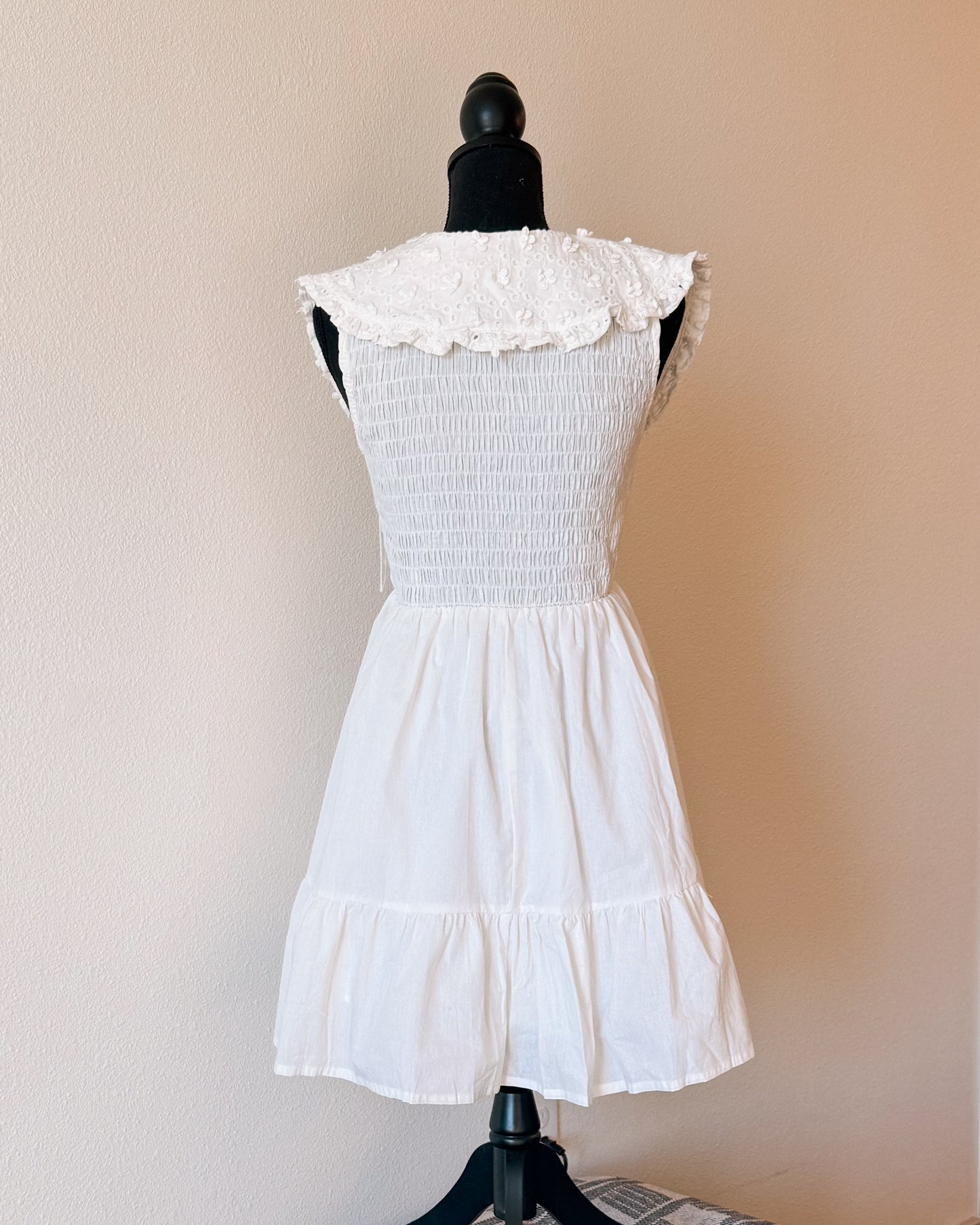 CHLOE SMOCK WHITE DRESS