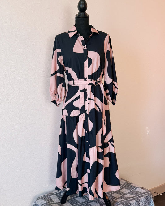 CHARLIE BLK MIDI DRESS