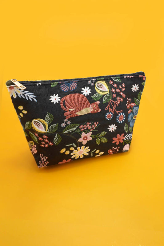 # BAG - MAKEUP FLORAL POUCH/BLACK