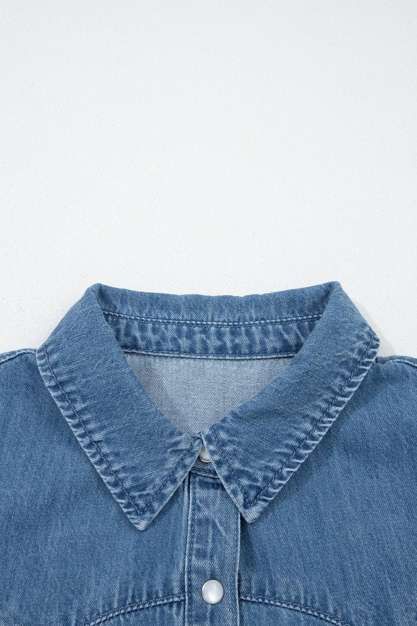 DENIM RUFFLE TOP