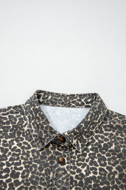 DENIM LEOPARD TOP