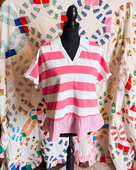 Abby Pink Stripe Top