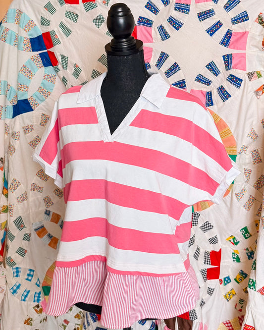 Abby Pink Stripe Top