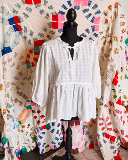 Avery White Grid Top