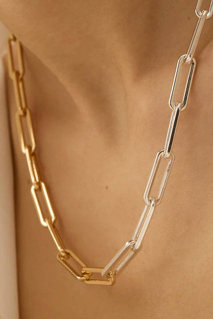 # NECKLACE - TWO TONE 18K PAPERCLIP