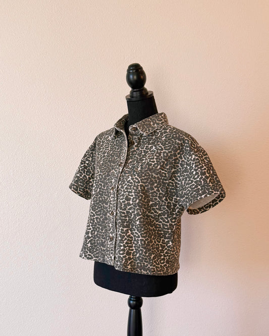 Leopard Denim Top