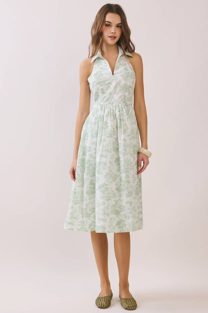 ELOISE HALTER NECK MIDI DRESS