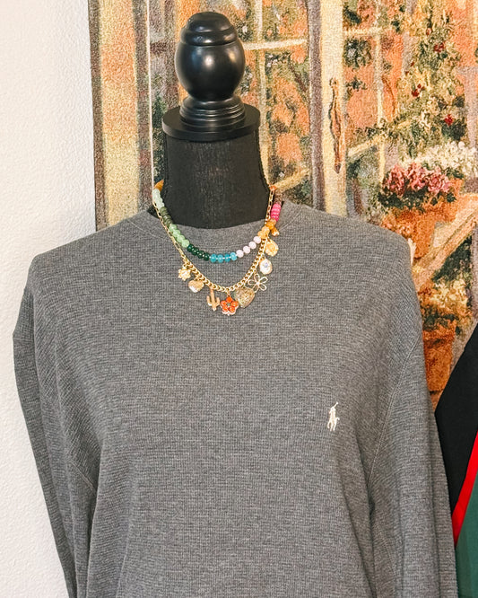 RALPH LAUREN WAFFLE LONG SLEEVE - L