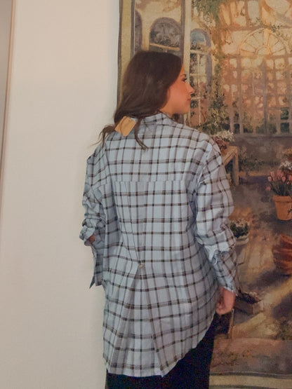 Kelsey Plaid Button Back Top