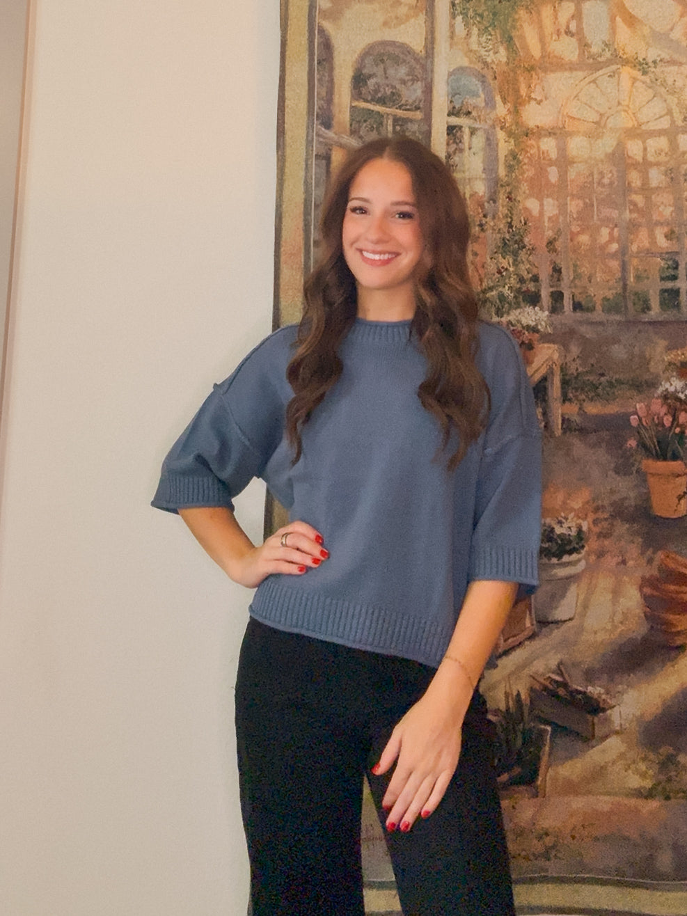 Krista Drop Shoulder SS Sweater