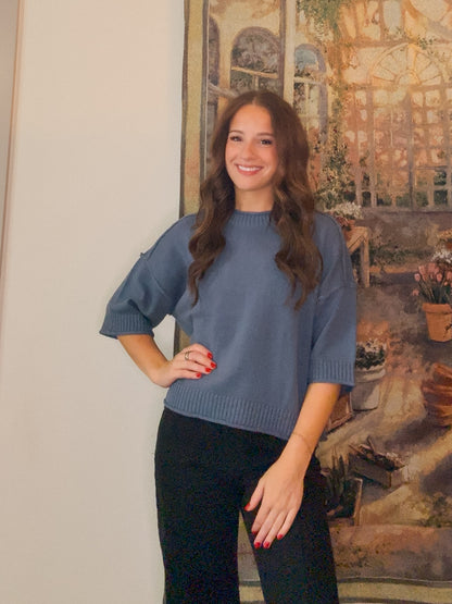 Krista Drop Shoulder SS Sweater