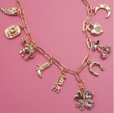 NECKLACE Charm - pink