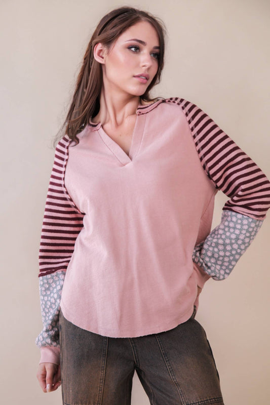 KASEY FLORAL STRIPE TOP