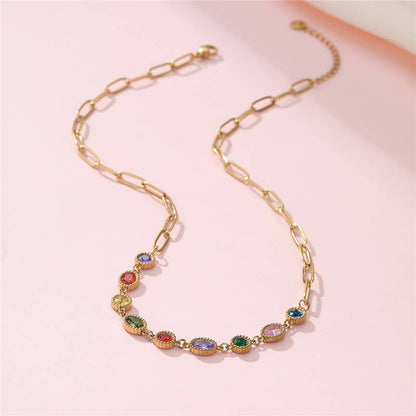 # NECKLACE - MULTI GEM 18K