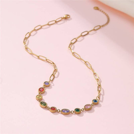 # NECKLACE - MULTI GEM 18K