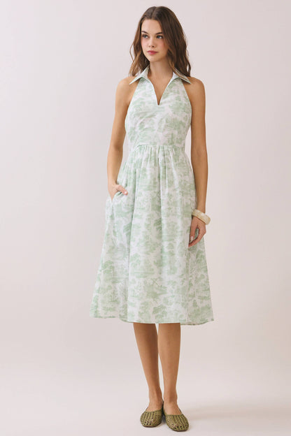 ELOISE HALTER NECK MIDI DRESS